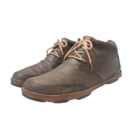 OluKai Kamuela Leather Ankle Boot Mens 12 Brown Good Chukka 10131-6333
